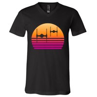 Fighter Sunset V-Neck T-Shirt