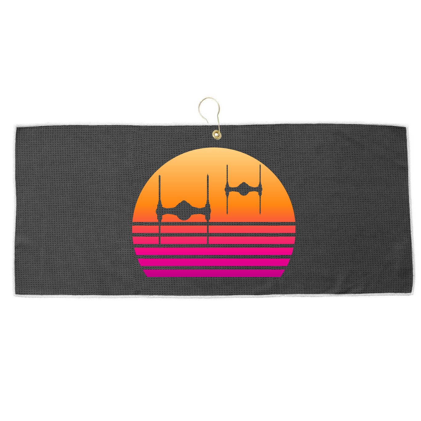 Fighter Sunset Large Microfiber Waffle Golf Towel