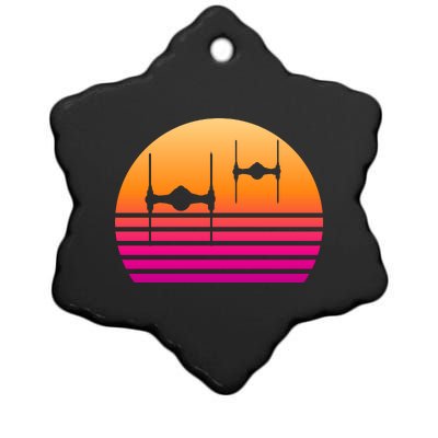 Fighter Sunset Ceramic Star Ornament