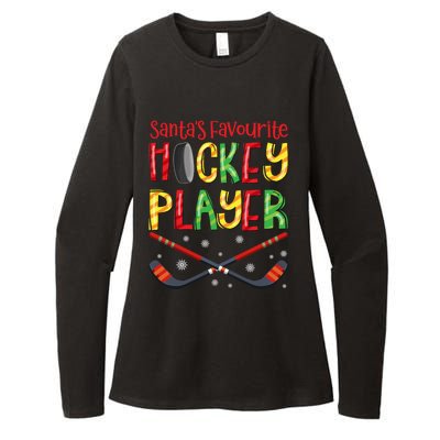 Funny SantaS Favourite Hockey Player Christmas Funny Gift Xmas Cool Gift Womens CVC Long Sleeve Shirt