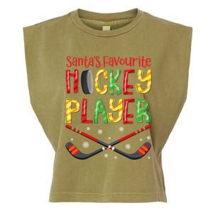 Funny SantaS Favourite Hockey Player Christmas Funny Gift Xmas Cool Gift Garment-Dyed Women's Muscle Tee