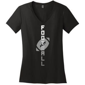 Football Sports Fan Logo Women's V-Neck T-Shirt