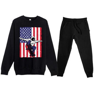 Funny Skateboarding For Skateboarding Skateboarder Premium Crewneck Sweatsuit Set