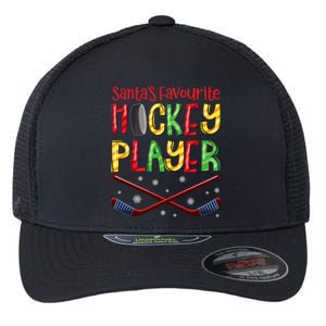 Funny SantaS Favourite Hockey Player Christmas Funny Gift Xmas Meaningful Gift Flexfit Unipanel Trucker Cap