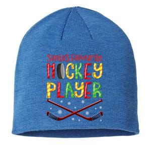 Funny SantaS Favourite Hockey Player Christmas Funny Gift Xmas Meaningful Gift Sustainable Beanie