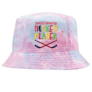 Funny SantaS Favourite Hockey Player Christmas Funny Gift Xmas Meaningful Gift Tie-Dyed Bucket Hat