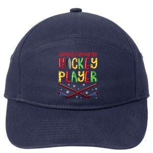 Funny SantaS Favourite Hockey Player Christmas Funny Gift Xmas Meaningful Gift 7-Panel Snapback Hat