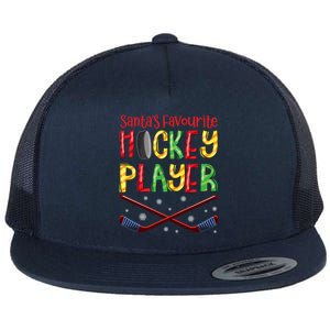 Funny SantaS Favourite Hockey Player Christmas Funny Gift Xmas Meaningful Gift Flat Bill Trucker Hat