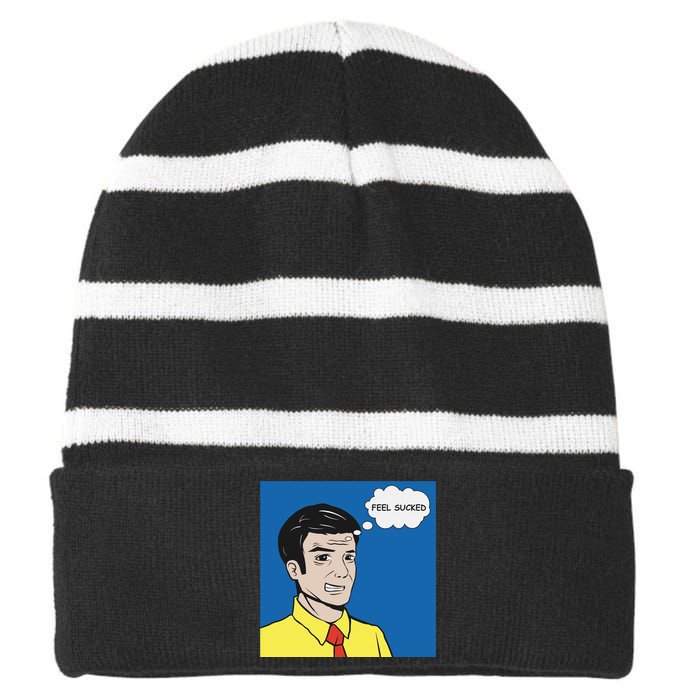 Feel Sucked Striped Beanie with Solid Band