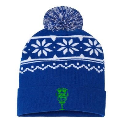 Funny Safety First With A Nurse St Patricks Day Meaningful Gift USA-Made Snowflake Beanie