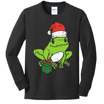 Frog Santa Funny Animal Christmas Xmas Kids Long Sleeve Shirt