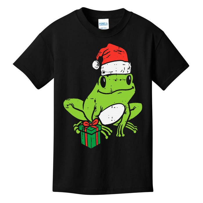 Frog Santa Funny Animal Christmas Xmas Kids T-Shirt