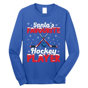 Funny SantaS Favourite Hockey Player Christmas Snowflakes Meaningful Gift Long Sleeve Shirt