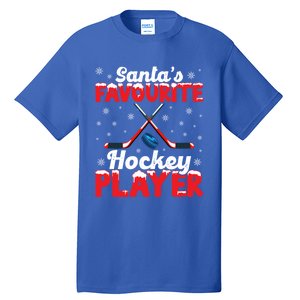 Funny SantaS Favourite Hockey Player Christmas Snowflakes Meaningful Gift Tall T-Shirt