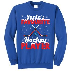 Funny SantaS Favourite Hockey Player Christmas Snowflakes Meaningful Gift Tall Sweatshirt