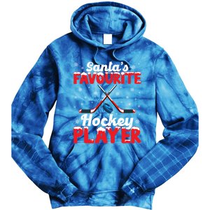 Funny SantaS Favourite Hockey Player Christmas Snowflakes Meaningful Gift Tie Dye Hoodie