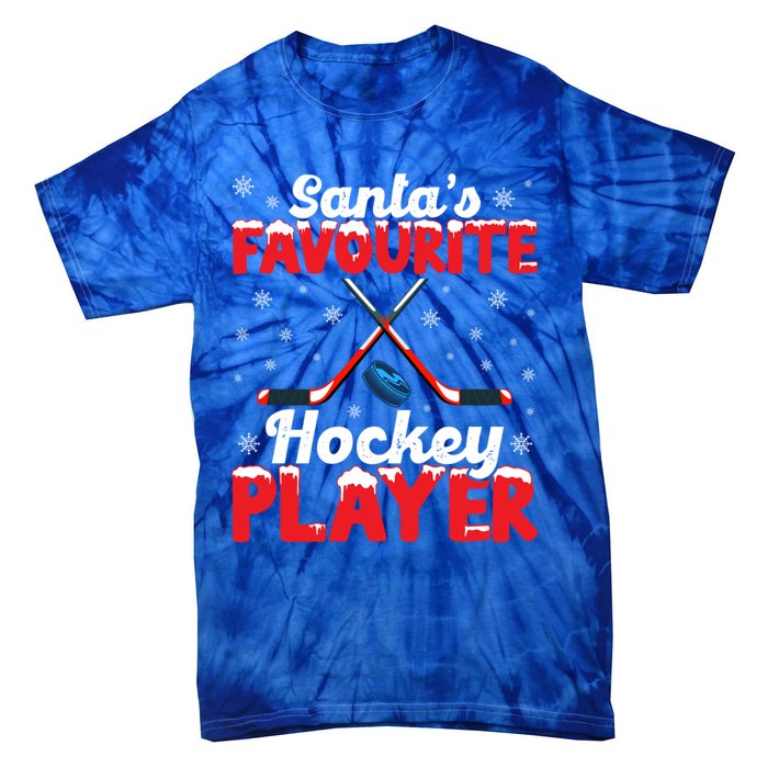 Funny SantaS Favourite Hockey Player Christmas Snowflakes Meaningful Gift Tie-Dye T-Shirt