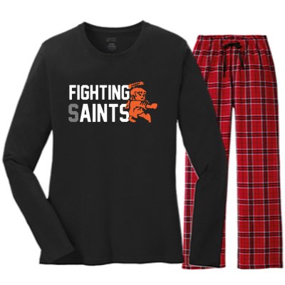 Fighting Saints Women's Long Sleeve Flannel Pajama Set 