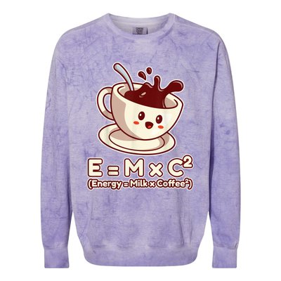 Funny Science Formula E=MC2 Energy Milk Coffee Kawaii Colorblast Crewneck Sweatshirt