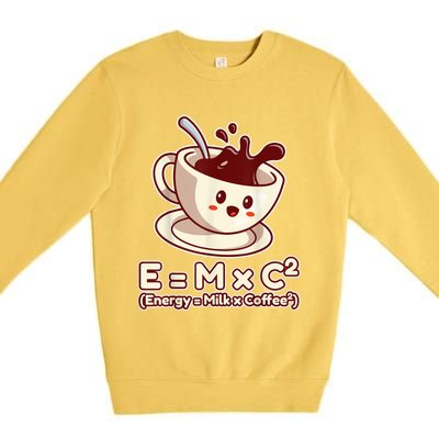 Funny Science Formula E=MC2 Energy Milk Coffee Kawaii Premium Crewneck Sweatshirt