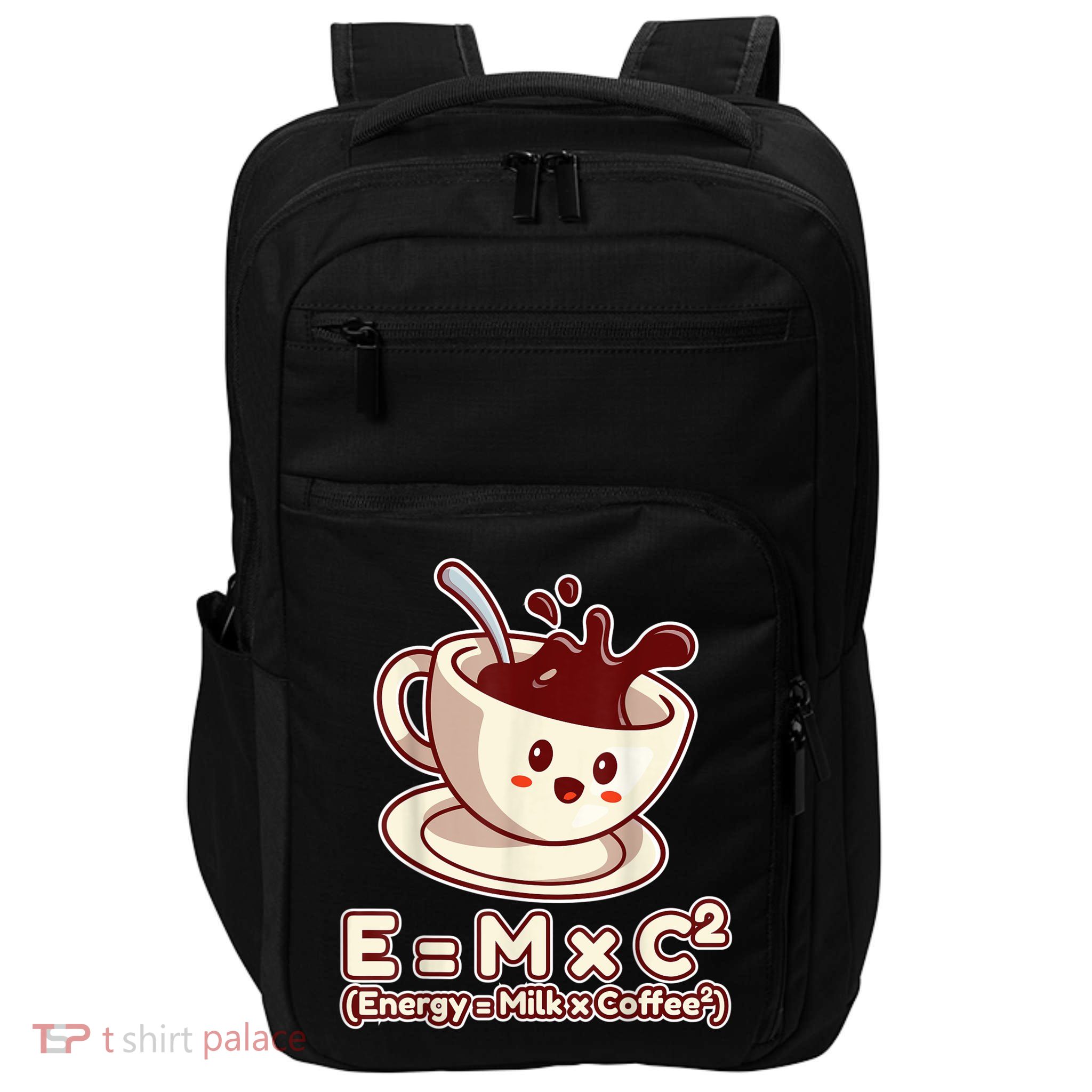 Funny Science Formula E=MC2 Energy Milk Coffee Kawaii Impact Tech Backpack