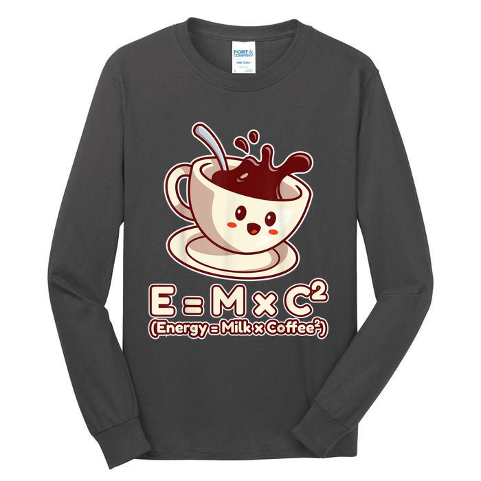 Funny Science Formula E=MC2 Energy Milk Coffee Kawaii Tall Long Sleeve T-Shirt