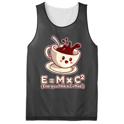 Funny Science Formula E=MC2 Energy Milk Coffee Kawaii Mesh Reversible Basketball Jersey Tank