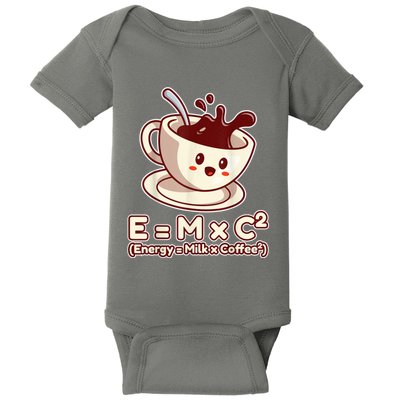 Funny Science Formula E=MC2 Energy Milk Coffee Kawaii Baby Bodysuit