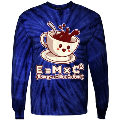 Funny Science Formula E=MC2 Energy Milk Coffee Kawaii Tie-Dye Long Sleeve Shirt