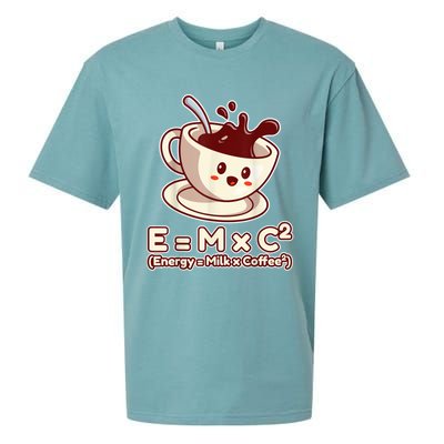 Funny Science Formula E=MC2 Energy Milk Coffee Kawaii Sueded Cloud Jersey T-Shirt