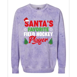 Funny Santas Favorite Field Hockey Player Christmas Funny Gift Colorblast Crewneck Sweatshirt