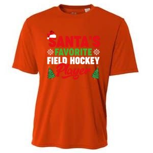 Funny Santas Favorite Field Hockey Player Christmas Funny Gift Cooling Performance Crew T-Shirt