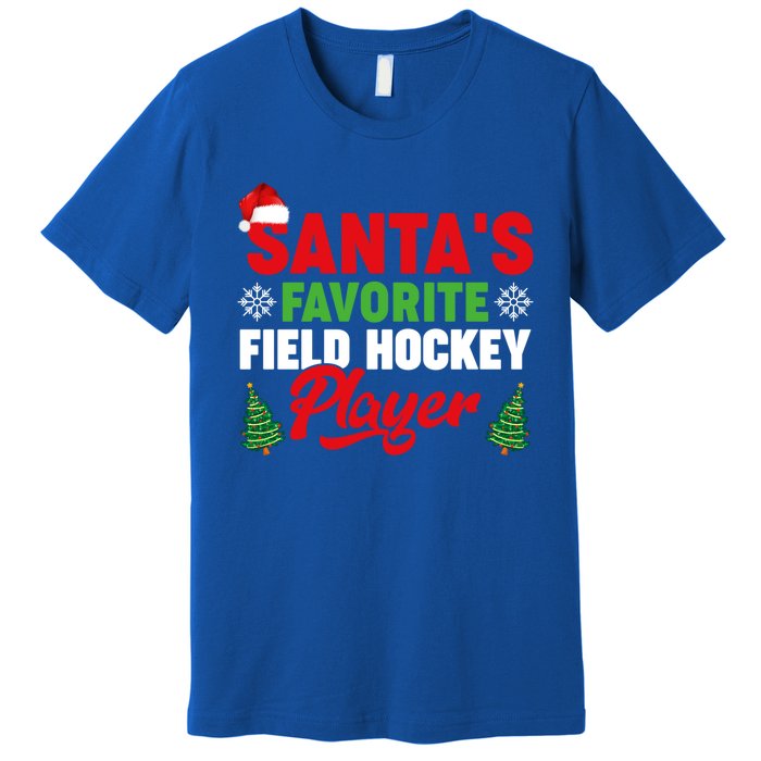 Funny Santas Favorite Field Hockey Player Christmas Funny Gift Premium T-Shirt