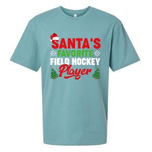 Funny Santas Favorite Field Hockey Player Christmas Funny Gift Sueded Cloud Jersey T-Shirt