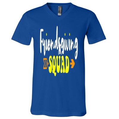 Friendsgiving Squad Funny Thanksgiving Happy Friendship V-Neck T-Shirt