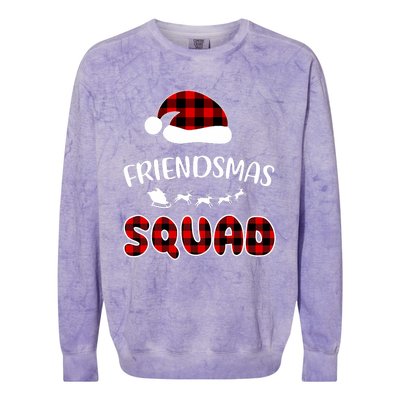 Friendsmas Squad Funny Xmas Light Family Matching Pajamas Colorblast Crewneck Sweatshirt