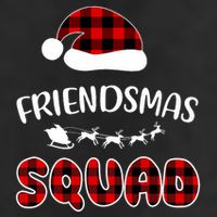 Friendsmas Squad Funny Xmas Light Family Matching Pajamas 7 Panel Mesh Trucker Snapback Hat