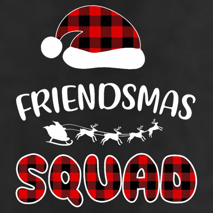 Friendsmas Squad Funny Xmas Light Family Matching Pajamas 7 Panel Mesh Trucker Snapback Hat