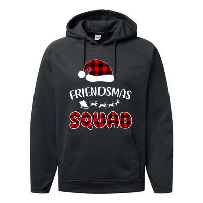 Friendsmas Squad Funny Xmas Light Family Matching Pajamas Performance Fleece Hoodie