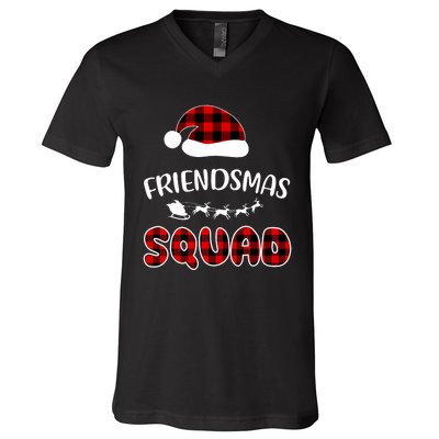 Friendsmas Squad Funny Xmas Light Family Matching Pajamas V-Neck T-Shirt