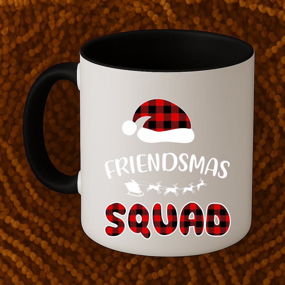 Friendsmas Squad Funny Xmas Light Family Matching Pajamas Mug