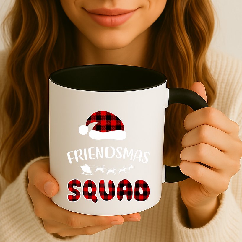 Friendsmas Squad Funny Xmas Light Family Matching Pajamas Mug