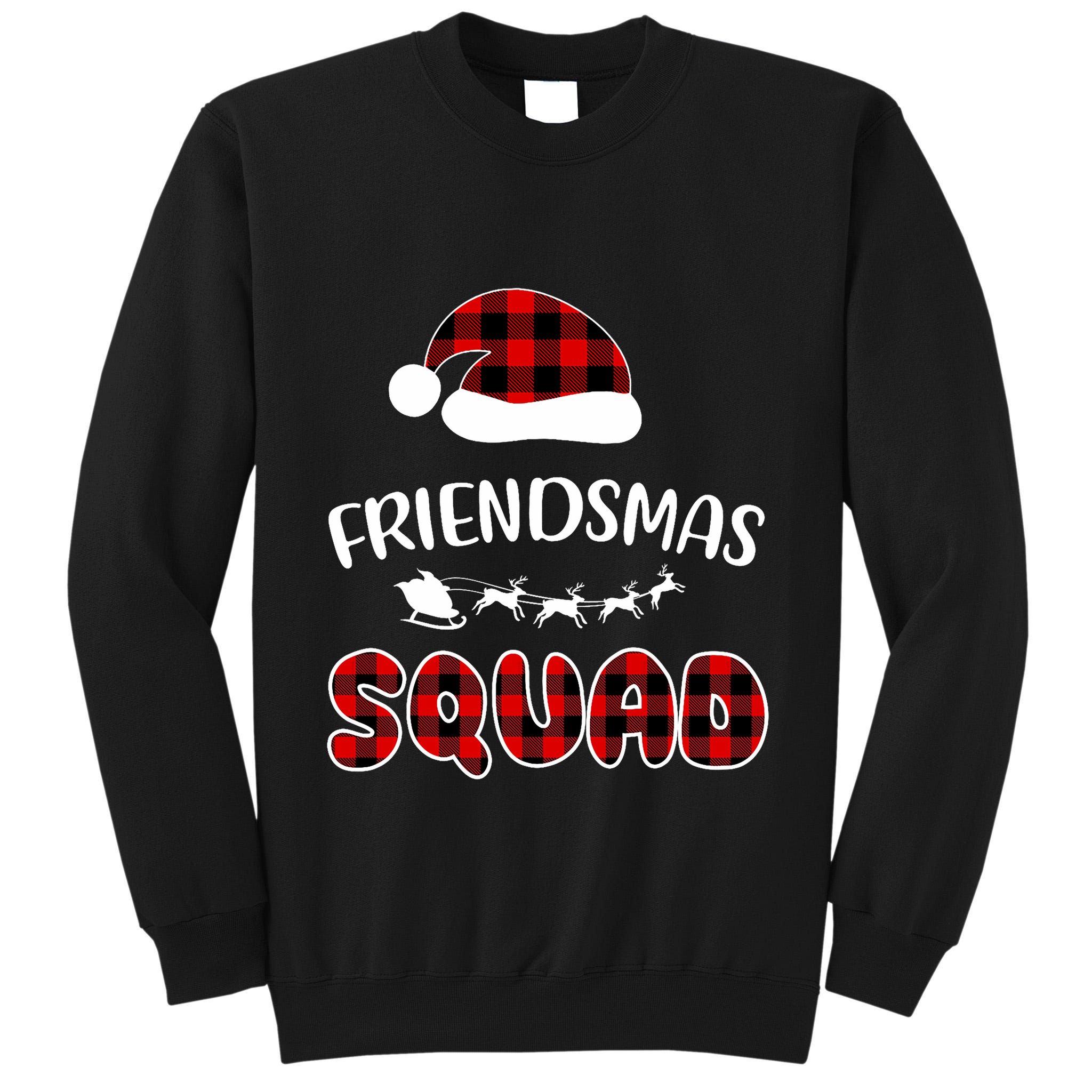 Friendsmas Squad Funny Xmas Light Family Matching Pajamas Tall Sweatshirt