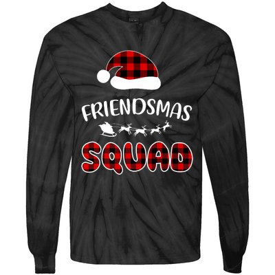 Friendsmas Squad Funny Xmas Light Family Matching Pajamas Tie-Dye Long Sleeve Shirt