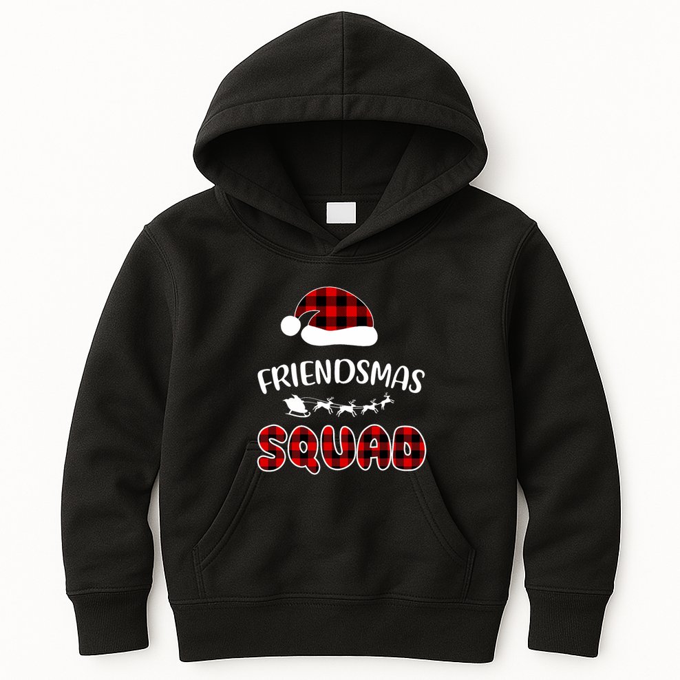 Friendsmas Squad Funny Xmas Light Family Matching Pajamas Kids Hoodie