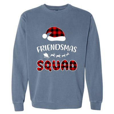 Friendsmas Squad Funny Xmas Light Family Matching Pajamas Garment-Dyed Sweatshirt