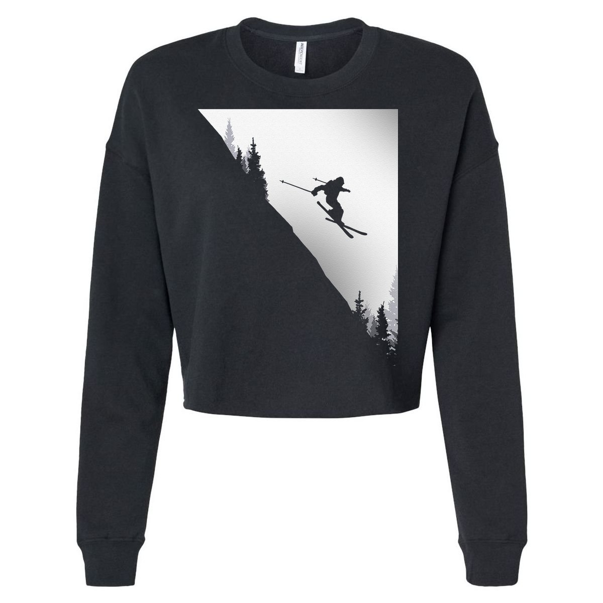 Freestyle Skiing Freeski Winter vintage Sports Skier Cropped Pullover Crew