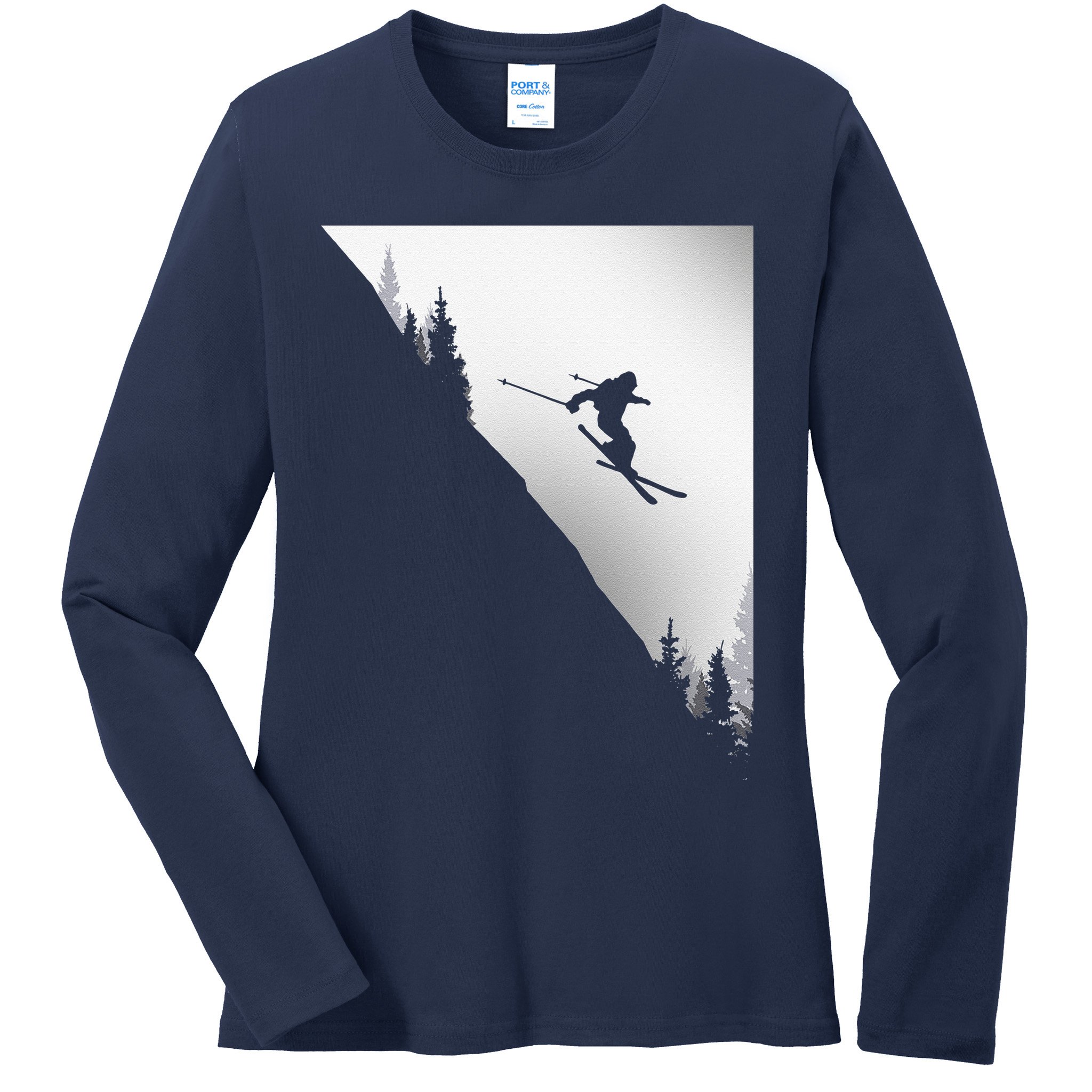 Freestyle Skiing Freeski Winter vintage Sports Skier Ladies Long Sleeve Shirt