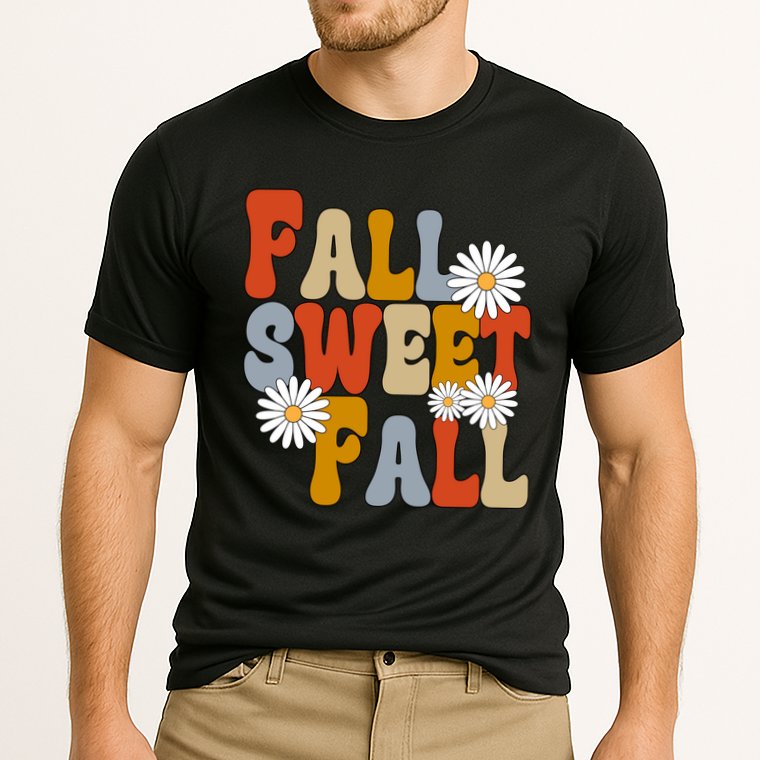 Fall Sweet Fall Retro Flower Cooling Performance Crew T-Shirt