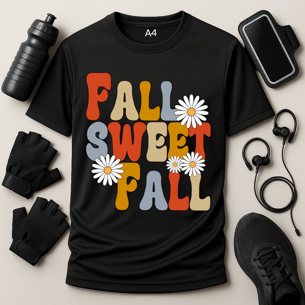 Fall Sweet Fall Retro Flower Cooling Performance Crew T-Shirt
